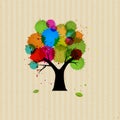 Abstract Vector Tree With Colorful Blob Royalty Free Stock Photo