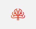 Abstract vector tree logo icon design. Universal solid symbol sign logotype. Creative brain think idea psychology