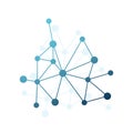 Abstract vector triangle pattern. Blue gradient network element. Lines and circles connection illustration for science, neural Royalty Free Stock Photo