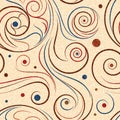 Abstract vector twirls seamless pattern.