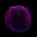 Abstract vector violet colorful mesh sphere on dark background. Futuristic style card. Royalty Free Stock Photo