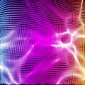 Abstract vector violet wave mesh background. Point cloud array. Chaotic light waves. Technological cyberspace background Royalty Free Stock Photo