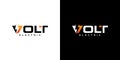 Abstract Vector Volt Logo in two color variations. Premium Logotype design for luxury company branding