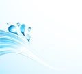 Abstract vector water wave with bubbles Royalty Free Stock Photo