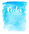 Abstract vector watercolor background. Blue spot on white Royalty Free Stock Photo