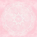 Abstract vector watercolor paint textured paper gradient background, round mandala ornament. Pastel pink watercolour Royalty Free Stock Photo