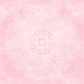 Abstract vector watercolor paint textured paper gradient background, round mandala ornament. Pastel pink watercolour Royalty Free Stock Photo