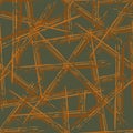 Abstract vector weave irregular grid. Seamless pattern background. Ochre sage green painterly brush stroke effect criss