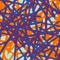 Abstract vector weave irregular grid. Seamless pattern background. Irregular painterly brush stroke criss cross backdrop