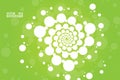 Abstract Vector White transform spiral effect on green background