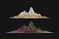 Abstract wireframe mesh mountains, front Royalty Free Stock Photo