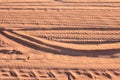 Abstract Vehicle Wheel Tracks on Sand Road Royalty Free Stock Photo