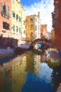 Abstract Landscape in Venice. Digital Art