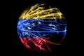 Abstract Venezuela sparkling flag, Christmas ball concept isolated on black background