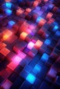 Abstract vertical background, neon cubes. Background for the site, applications. AI generative