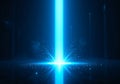 Vertical Blue Light Beam with Futuristic Glow Royalty Free Stock Photo