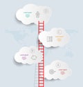 Abstract vertical cloud infographics 4 steps for business and presentation