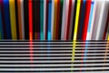 Abstract vertical colored lines and white orizontal lines Royalty Free Stock Photo