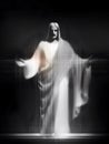 Abstract Vertical Line Jesus Christ Figure with Open Arms Royalty Free Stock Photo