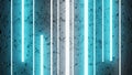 Abstract vertical neon light bars on textured concrete wall Royalty Free Stock Photo