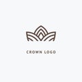 Abstract vetor crown logo vector design. Sign for beauty salon, elite accessories, jewelry, hotels, spa, wedding