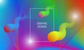 Abstract vibrant background design with liquid translucent shapes and colorful guilloche elements. Dynamic poster template