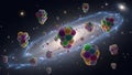 Colorful Molecular Structures in a Cosmic Galaxy Royalty Free Stock Photo