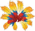 Abstract vibrant feathers brazil carnaval cabaret decorative