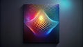 Abstract vibrant grid artwork on dark background, modern digital canvas print. Generative AI Royalty Free Stock Photo