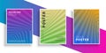 Abstract vibrant line rays flyer brochure design set