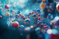 Abstract Vibrant Molecular Structure Background Digital Art Design Illustration Network Technology Science Futuristic