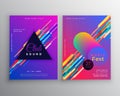 Abstract vibrant music party club flyer template design set Royalty Free Stock Photo