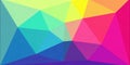 Abstract vibrant rainbow geometric polygon background design ideal for modern presentations and digital designs. Generative AI Royalty Free Stock Photo