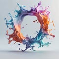 Abstract Vibrant Ring of Splashes in Motion Royalty Free Stock Photo