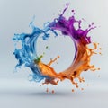 Abstract Vibrant Ring of Splashes in Motion Royalty Free Stock Photo