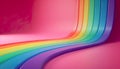 Abstract vibrant spectrum rainbow curves. Generative AI Royalty Free Stock Photo