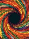 Abstract Vibrant Swirling Vortex Artwork with Colorful Textured Dynamic Brushstrokes Royalty Free Stock Photo