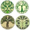 Abstract vibrant tree logo design. Tree vector icon design
