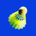 Abstract view of a badminton shuttlecock on blue Royalty Free Stock Photo