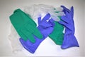 Crumpled medical gloves on white background