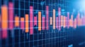 Abstract view of data visualization with colorful bars on grid, representing analytical insights and modern statistics