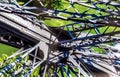 Abstract view of details of Eiffel Tower in Paris Royalty Free Stock Photo