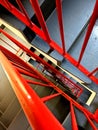Abstract View Downwards Looking Through a Staircase Vertigo in a Block of Flats Royalty Free Stock Photo