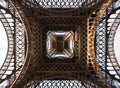 Abstract botom view Eiffel tower structure