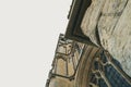 Abstract view of a famous English cathedral showing its vertical aspect and leaded windows.