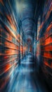 Abstract view of a grand, historic library with motion blur effect Royalty Free Stock Photo