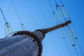 Abstract view of 220 kilovolt power line pylon Royalty Free Stock Photo