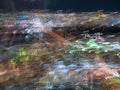 An abstract view of the lights of Osaka, Japan at night, taken from the Sky Building, with induced camera movement. Royalty Free Stock Photo