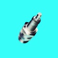 Abstract view of a spark plug on light blue Royalty Free Stock Photo