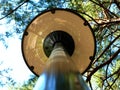 Modern style street lamp detail in diminishing perspective Royalty Free Stock Photo